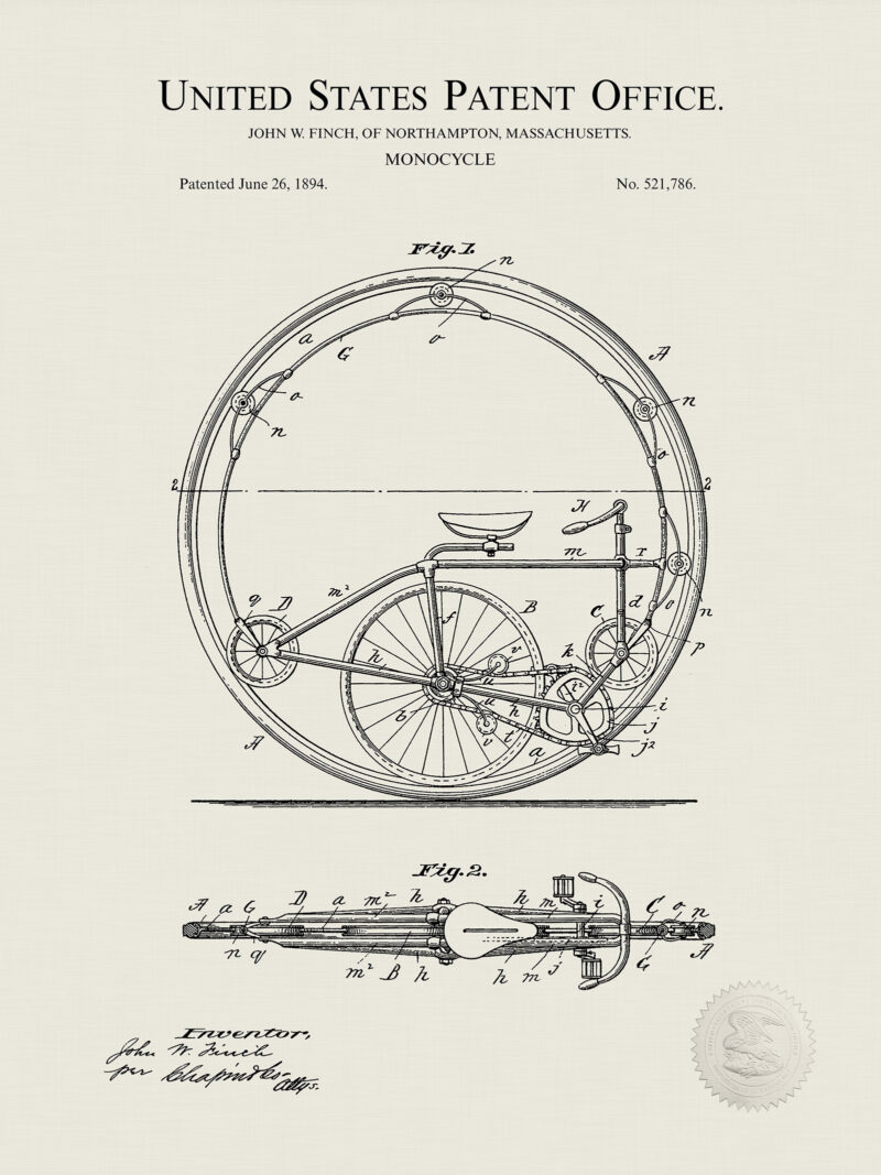 Monocycle Design | 1894 Patent