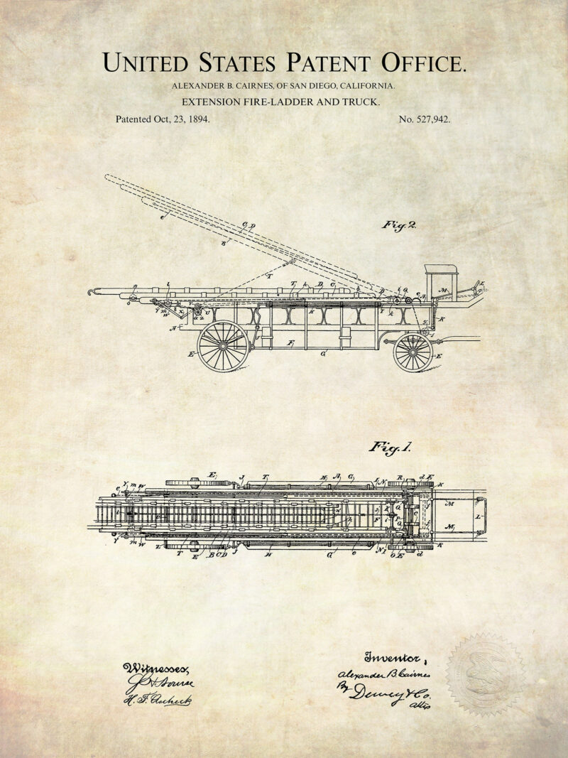 Fire Ladder & Truck | 1894 Patent