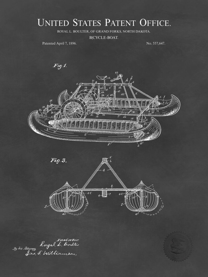 Bicycle Boat | 1896 Patent