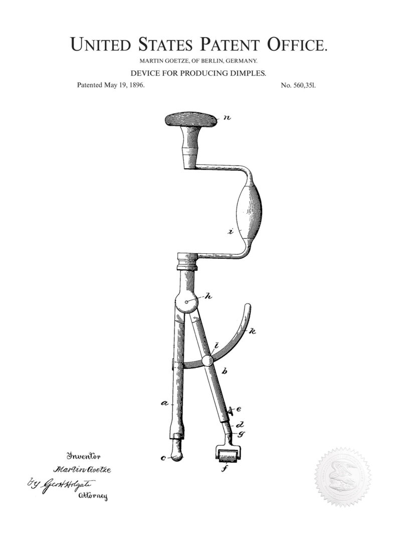 Dimple Maker | 1896 Patent Print
