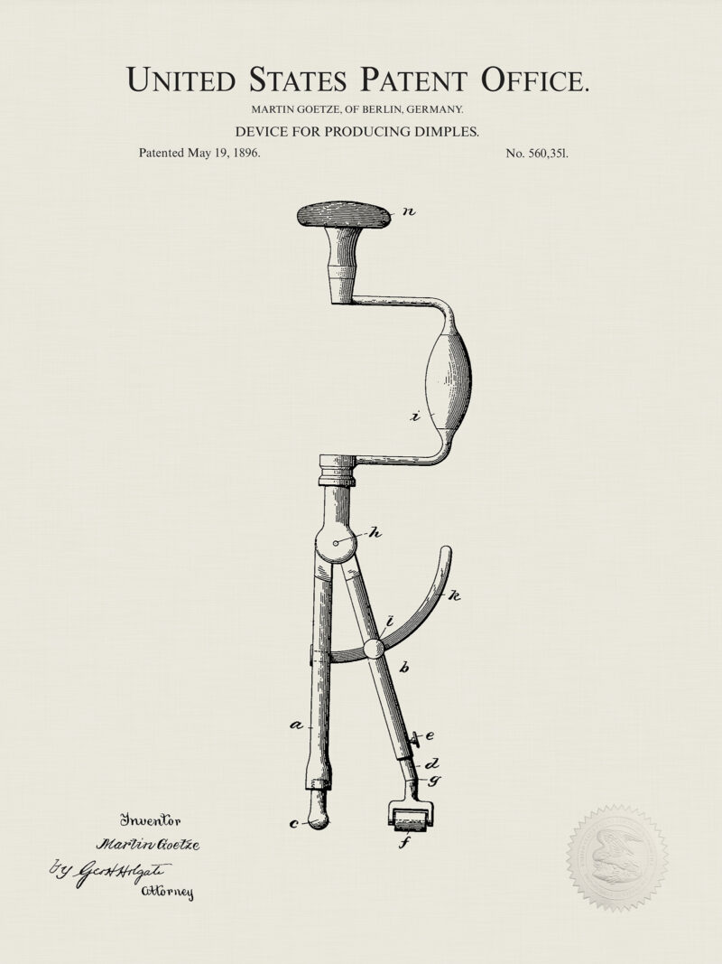 Dimple Maker | 1896 Patent Print