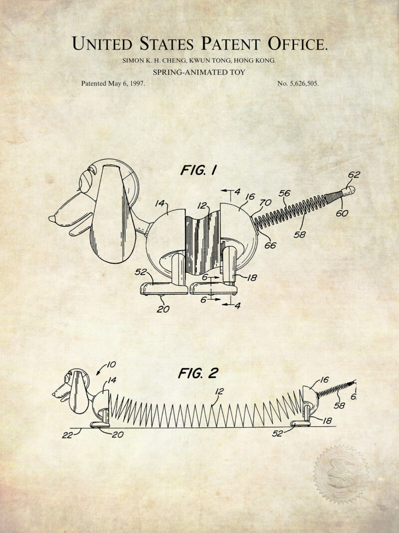 Spring Dog Print | 1997 Toy Patent