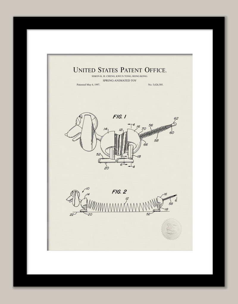 Spring Dog Print | 1997 Toy Patent