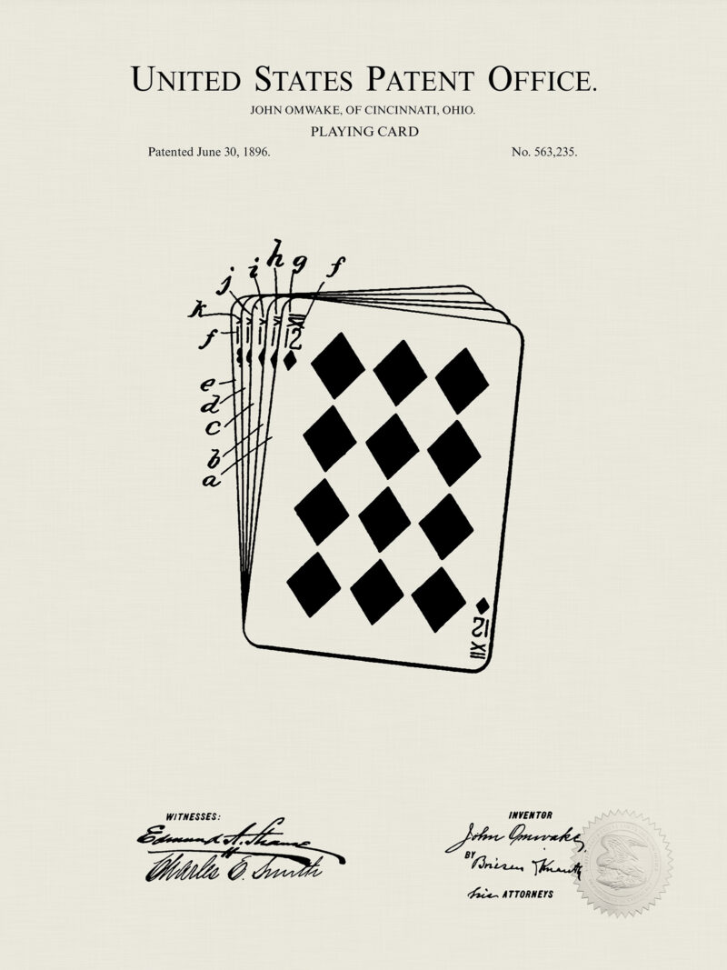 Playing Card Design | 1896 Patent