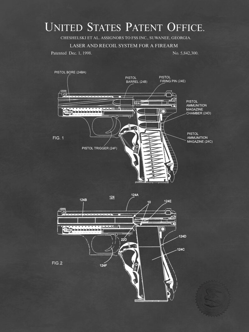 Firearm Laser Sight | 1998 Patent Print