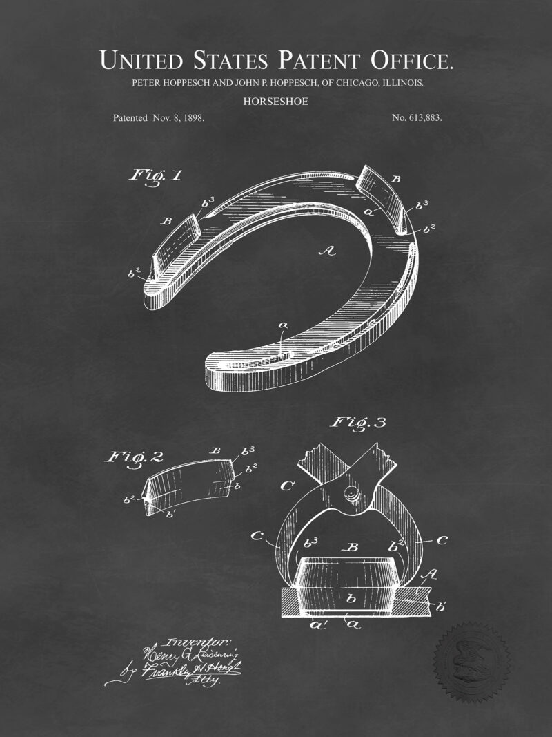 Horseshoe Design | 1898 Patent Print