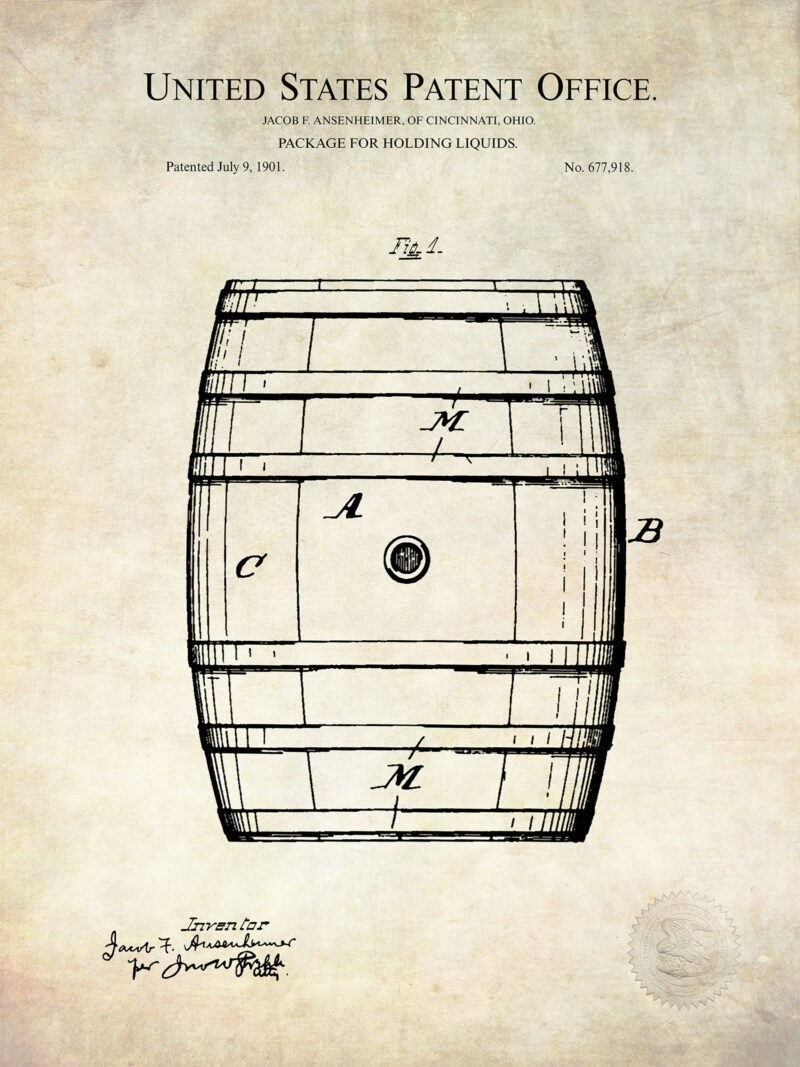 Antique Beer Barrel | 1901 Patent