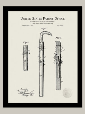 1867 Vintage Cane & Umbrella Patent
