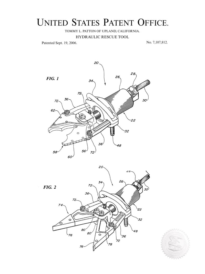 EMS Hydraulic Rescue Tool Patent