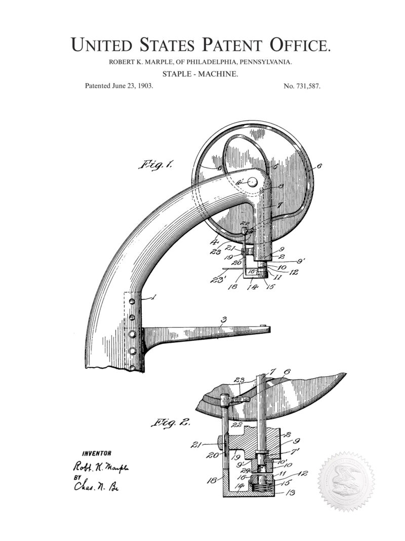 Staple Machine Design | 1903 Patent