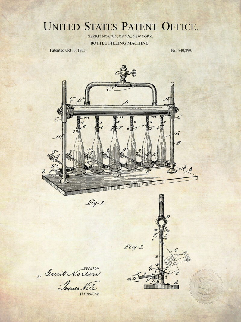 Bottle Filling Device | 1903 Patent