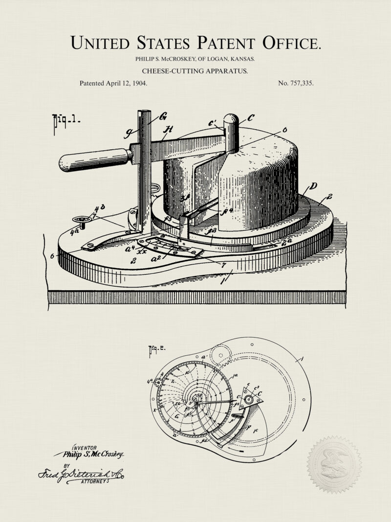 Cheese Cutter Design | 1904 Patent