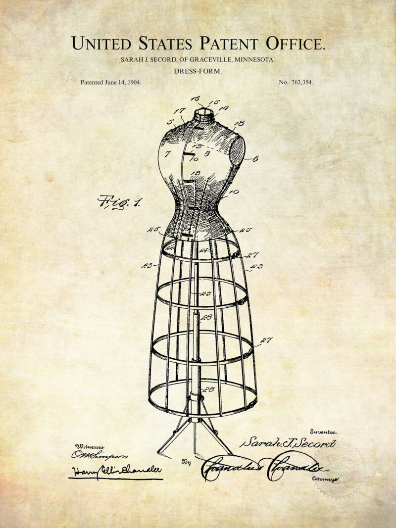 Vintage Dress Form | 1904 Patent Print