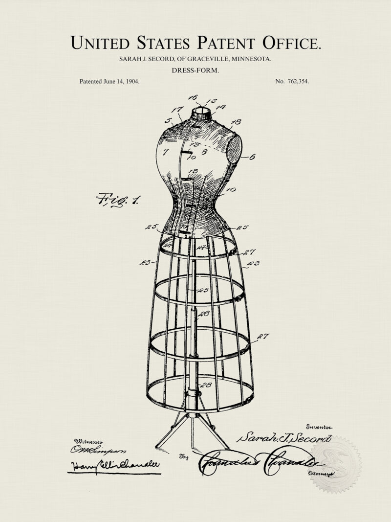Vintage Dress Form | 1904 Patent Print