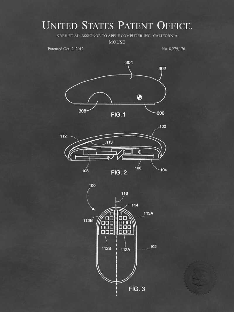 Classic Mouse Design | 2012 Apple Patent Print