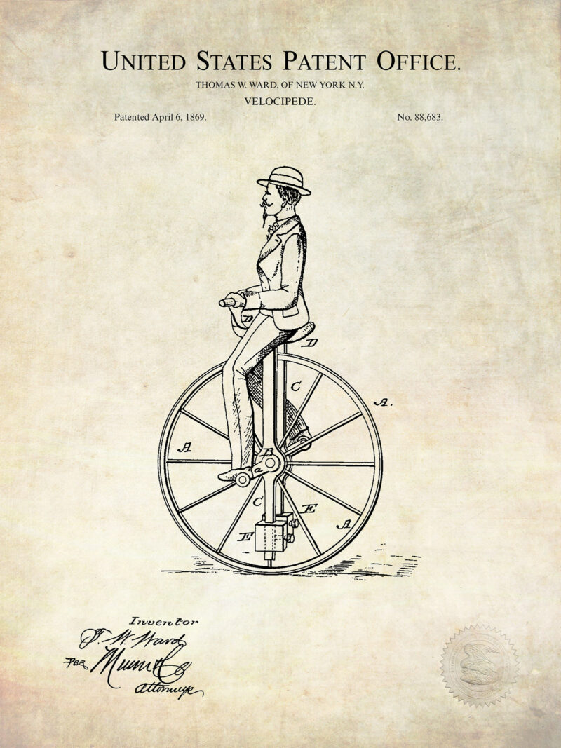 Velocipede Design | 1869 Patent