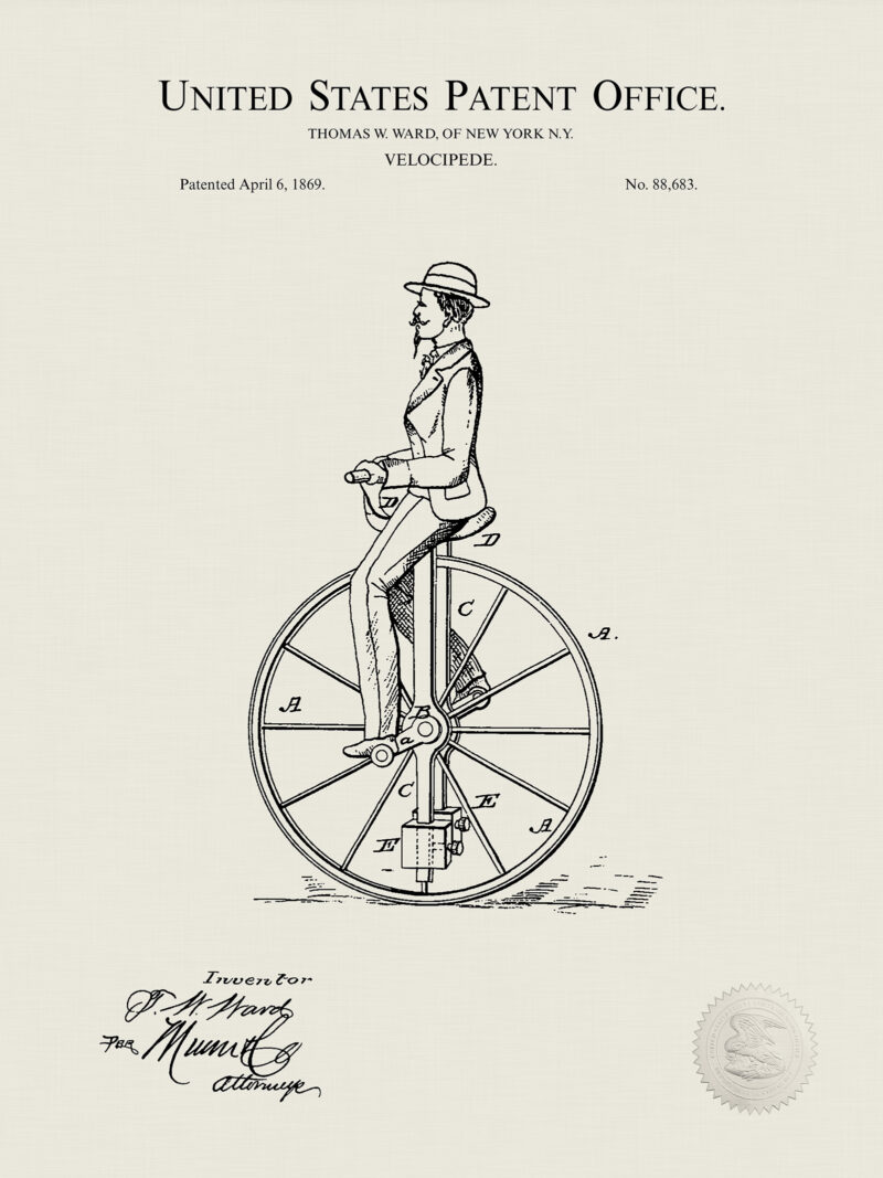 Velocipede Design | 1869 Patent