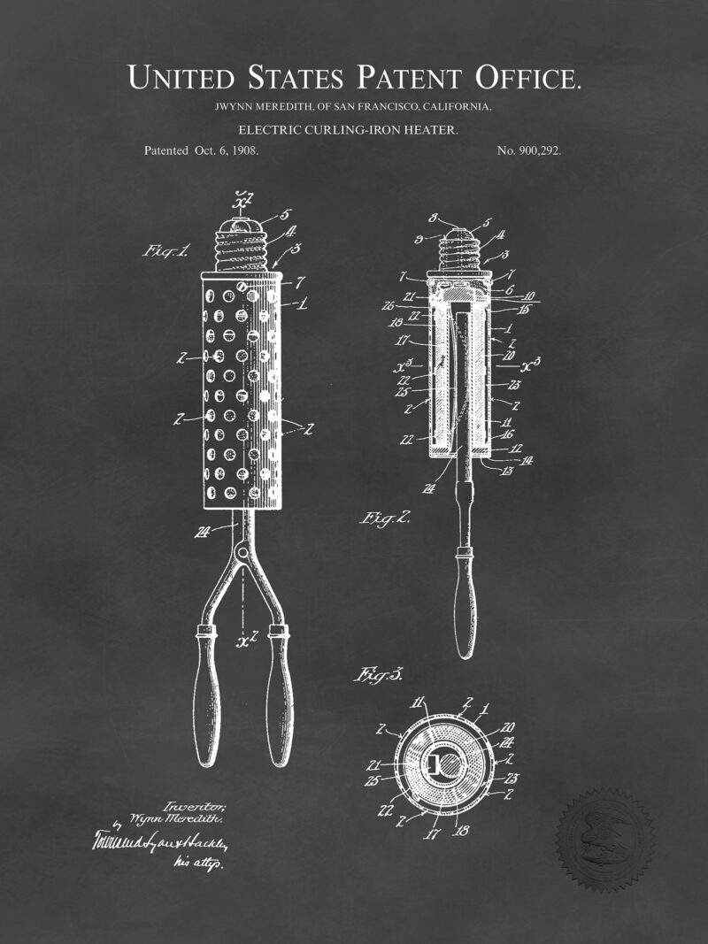 Electric Curling Iron | 1908 Patent