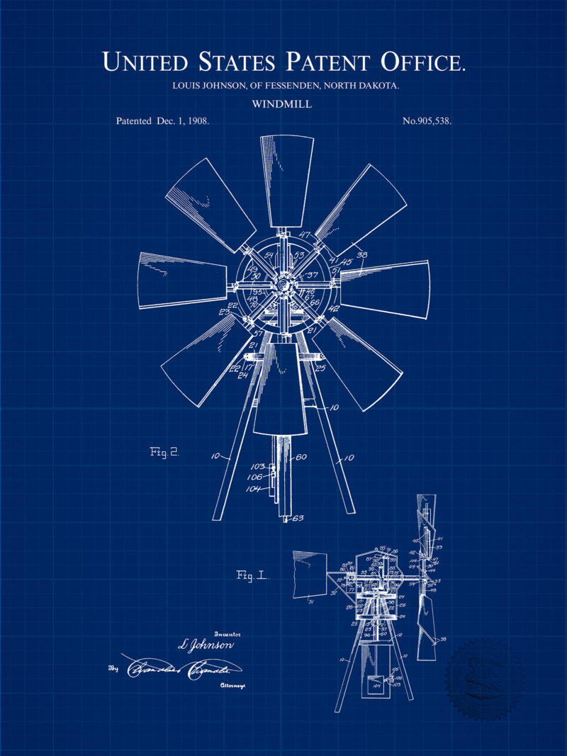 Windmill Print | 1908 Patent