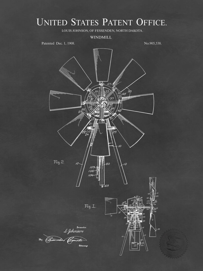 Windmill Print | 1908 Patent