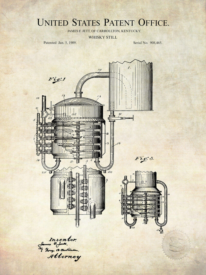 Vintage Whiskey Patent Prints