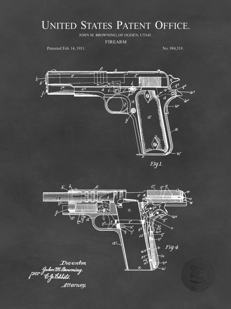 Browning Handgun Print | 1911 Patent