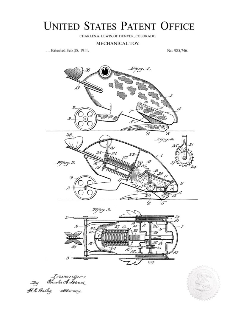 Mechanical Frog | 1911 Toy Patent