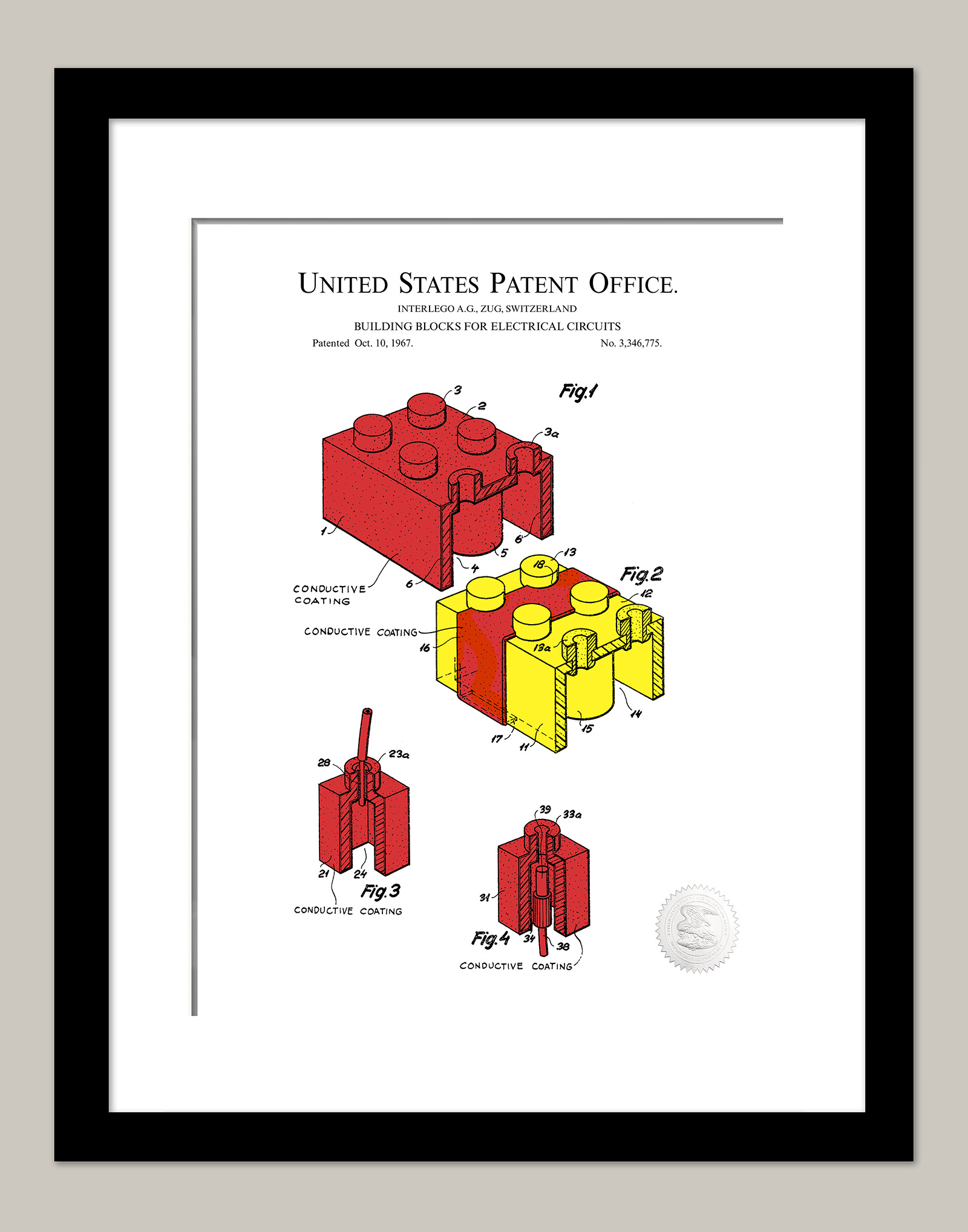 Mange Lave om efterklang Electric Building Block Print - 1966 Lego Patent