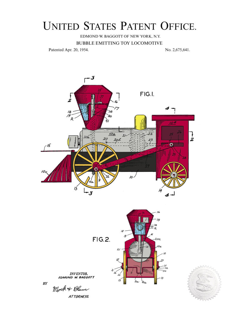 Toy Bubble Train | 1954 Patent