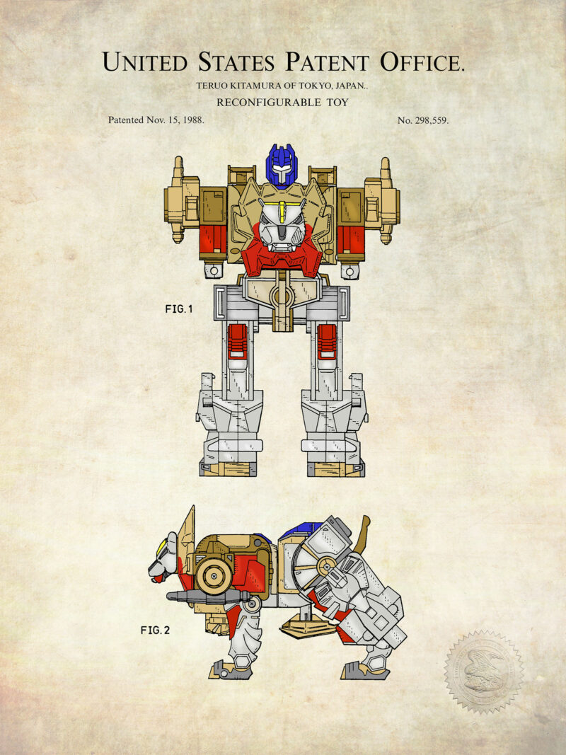 Transforming Toy Design | 1988 Toy Patent Print