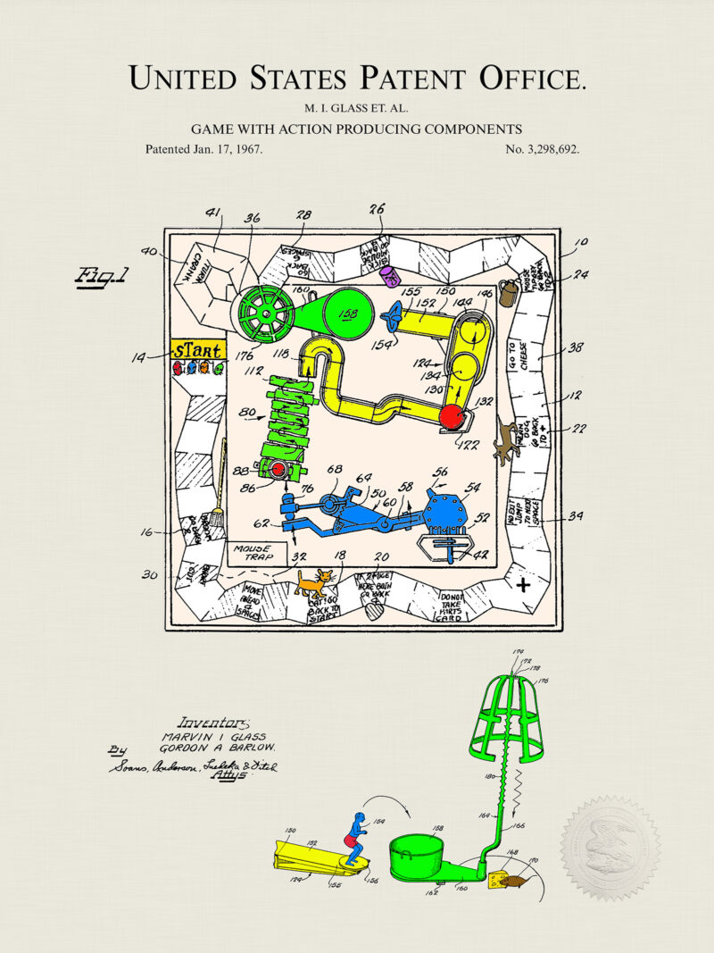 Mousetrap Game | 1967 Patent Print