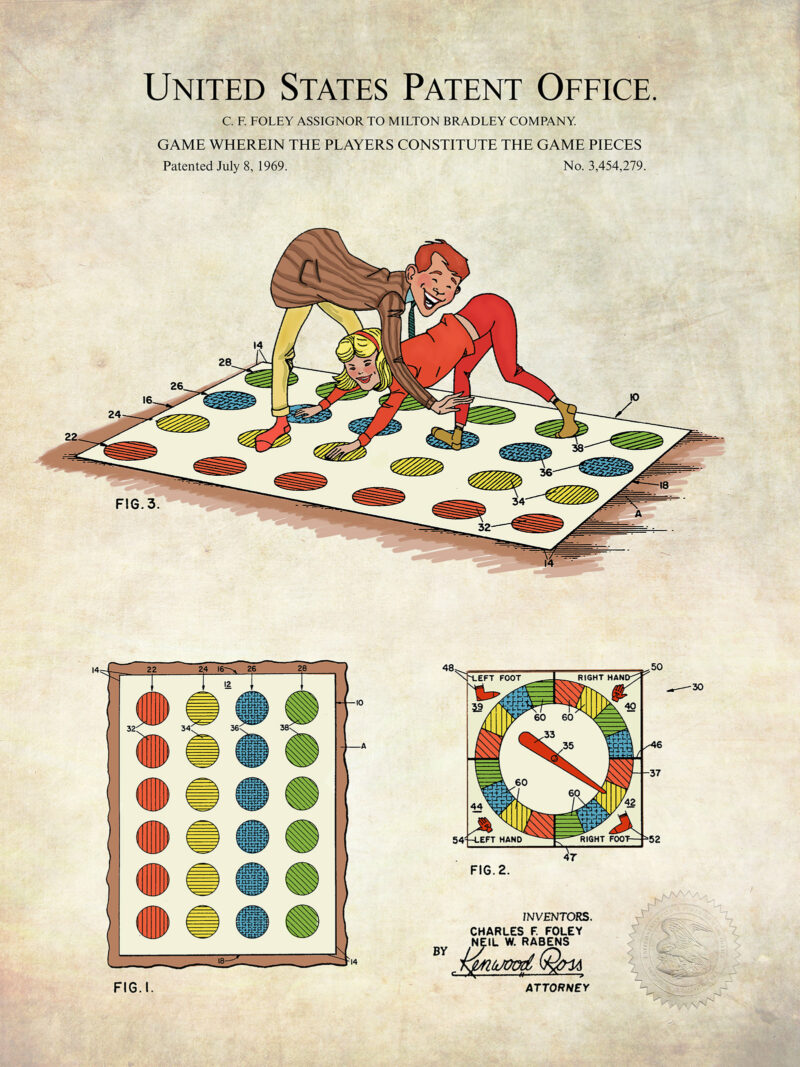 Twister Game | 1967 Patent Print