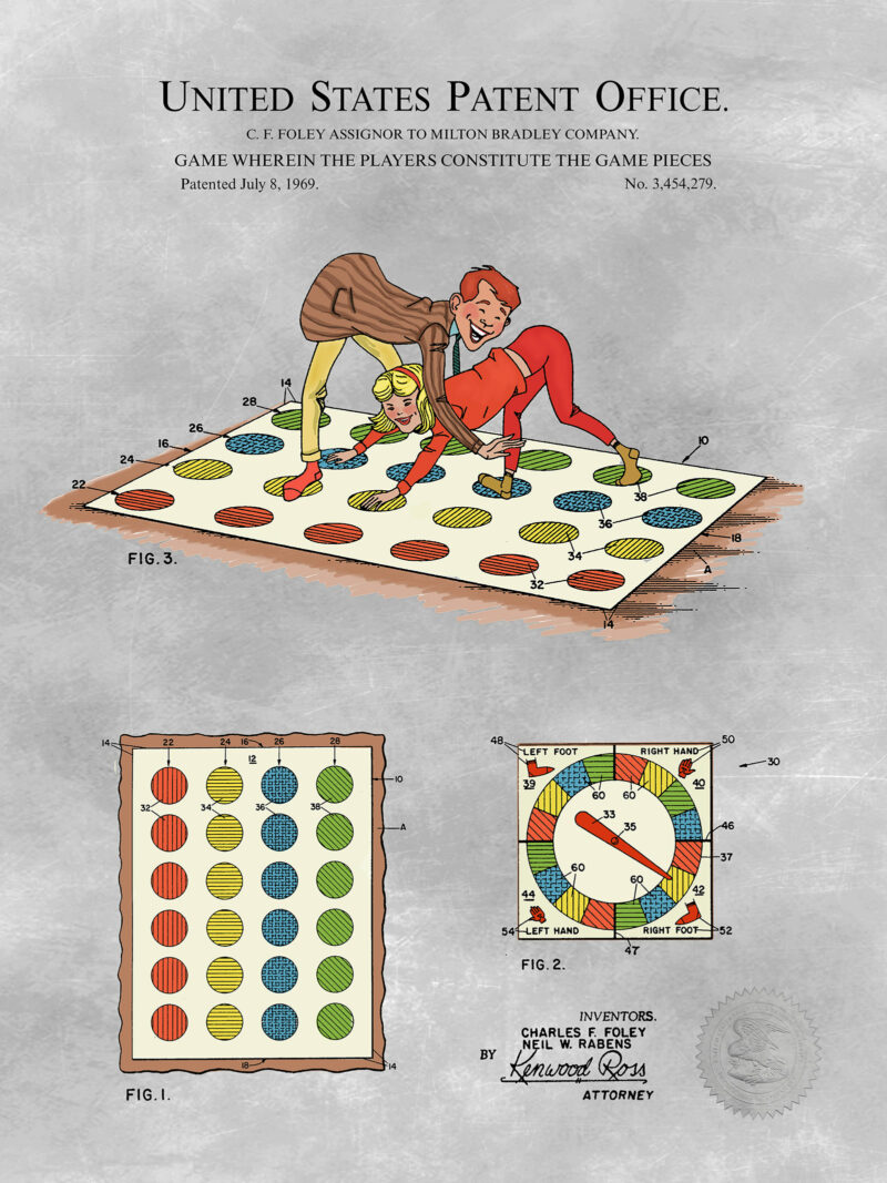 Twister Game | 1967 Patent Print