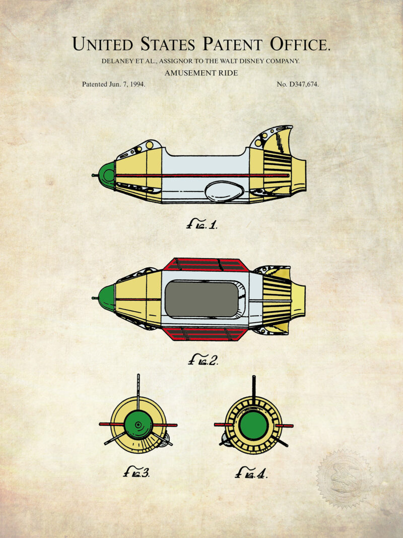 Astro Orbiter Ride Prints | 1994 Disney Patents