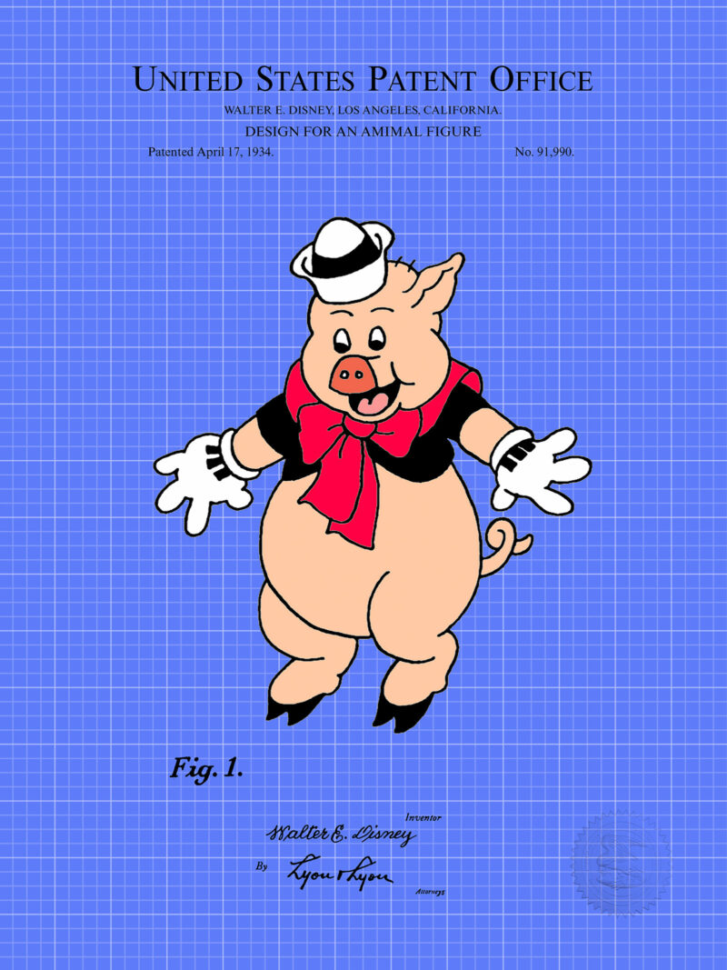 Fifer Pig Print | 1934 Disney Patent