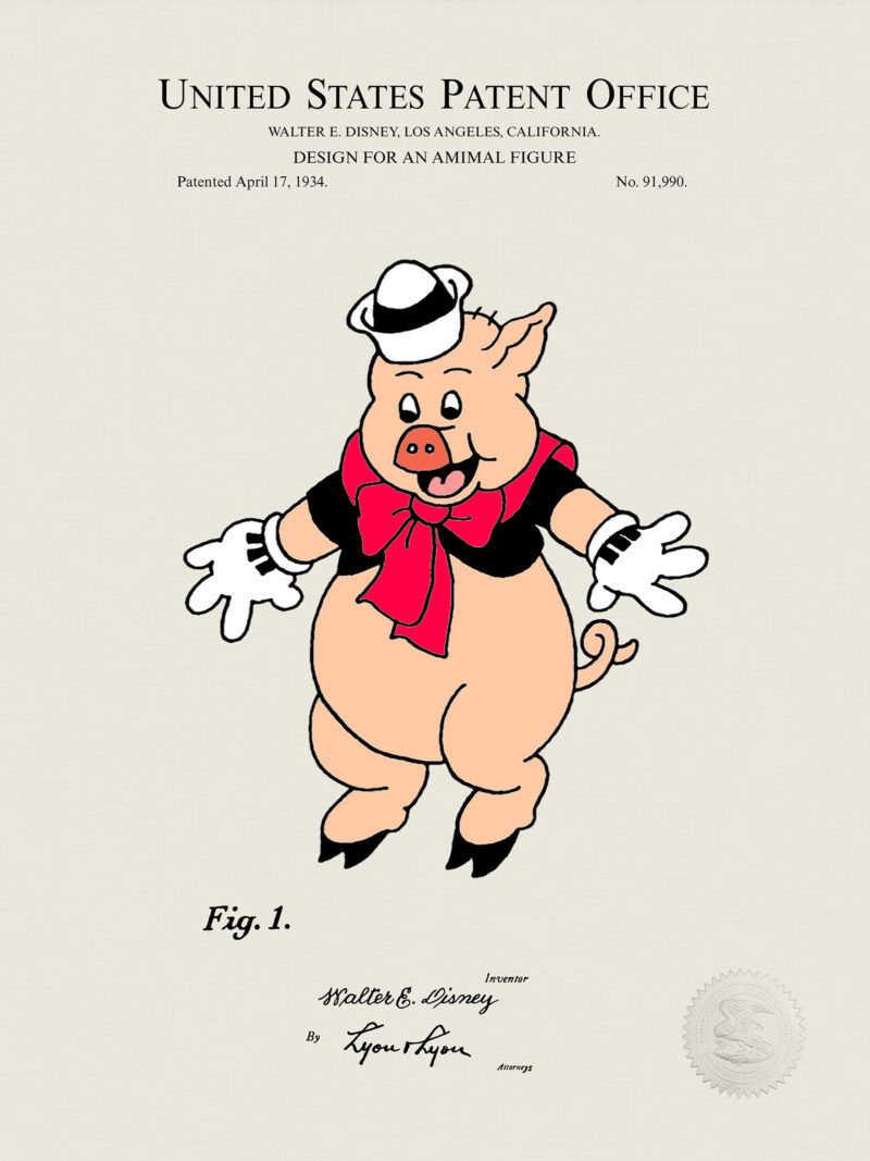 3 Little Pigs Prints | 1934 Disney Patents