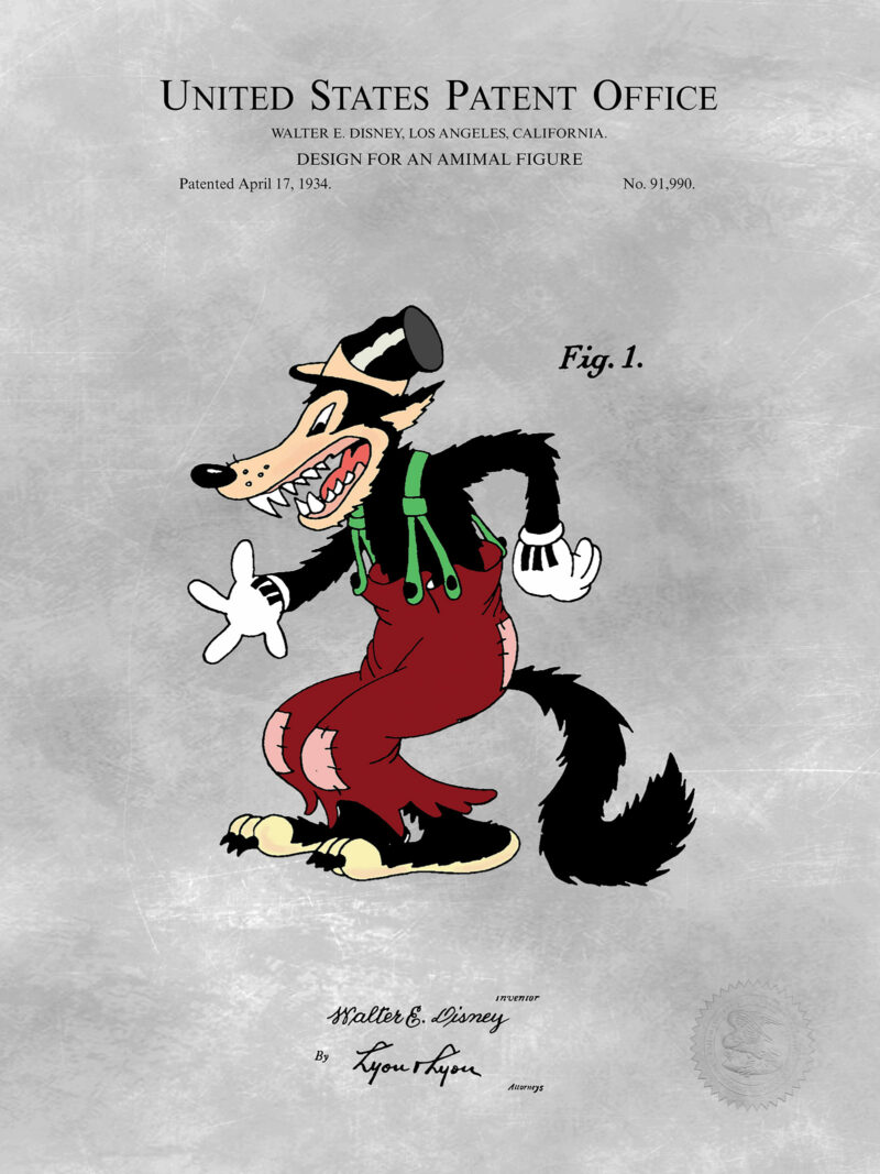 Big Bad Wolf Print | 1934 Disney Patent