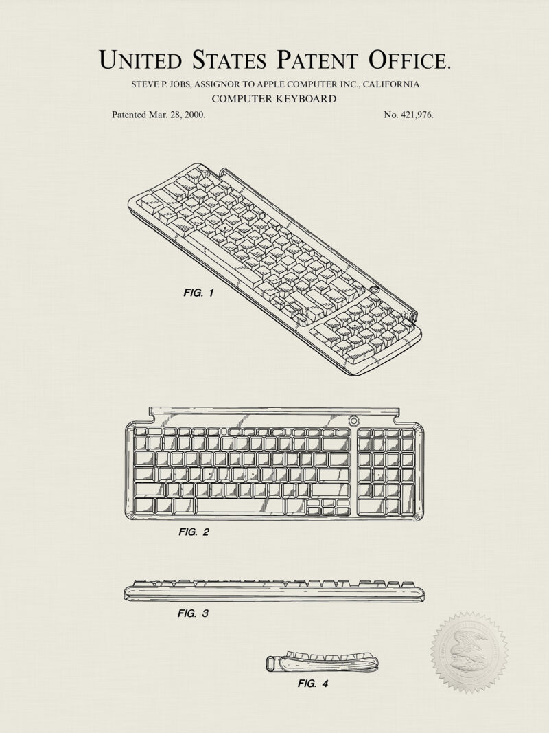 Apple Computer Accessory Patent Prints | Office Decor