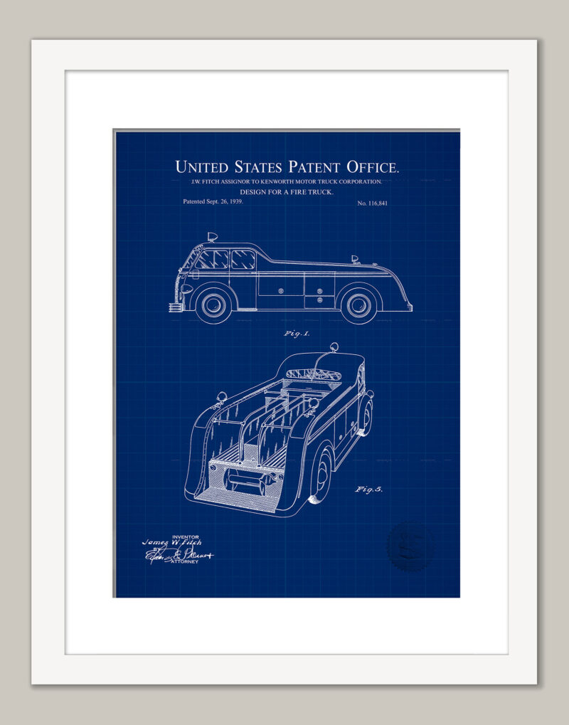 Fire Truck Print | 1939 Patent