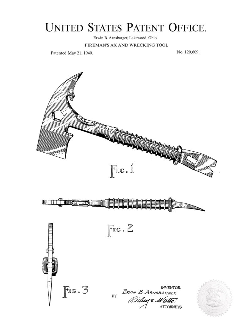 Fireman's Axe | 1940 Patent