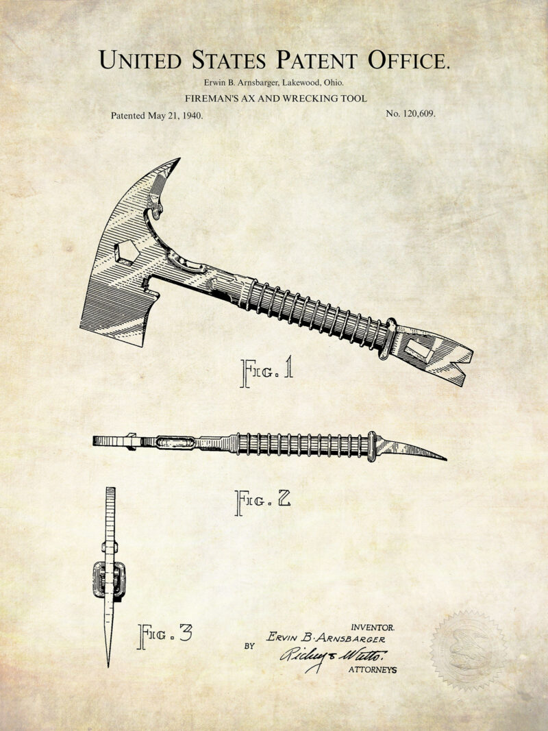 Fireman's Axe | 1940 Patent