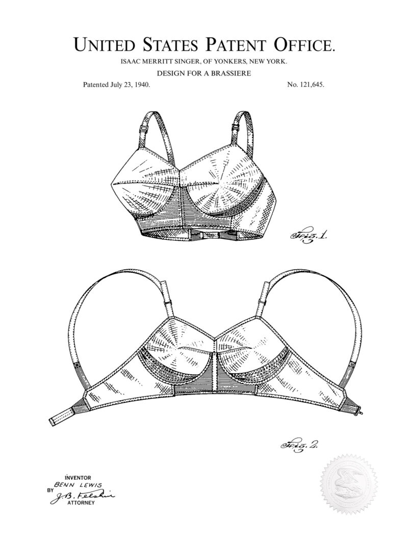 Early Brassiere Design | 1940 Patent