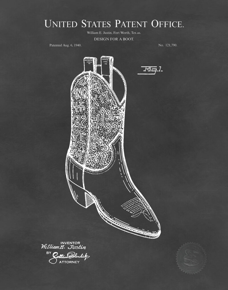 Cowboy Boot Print | 1940 Patent