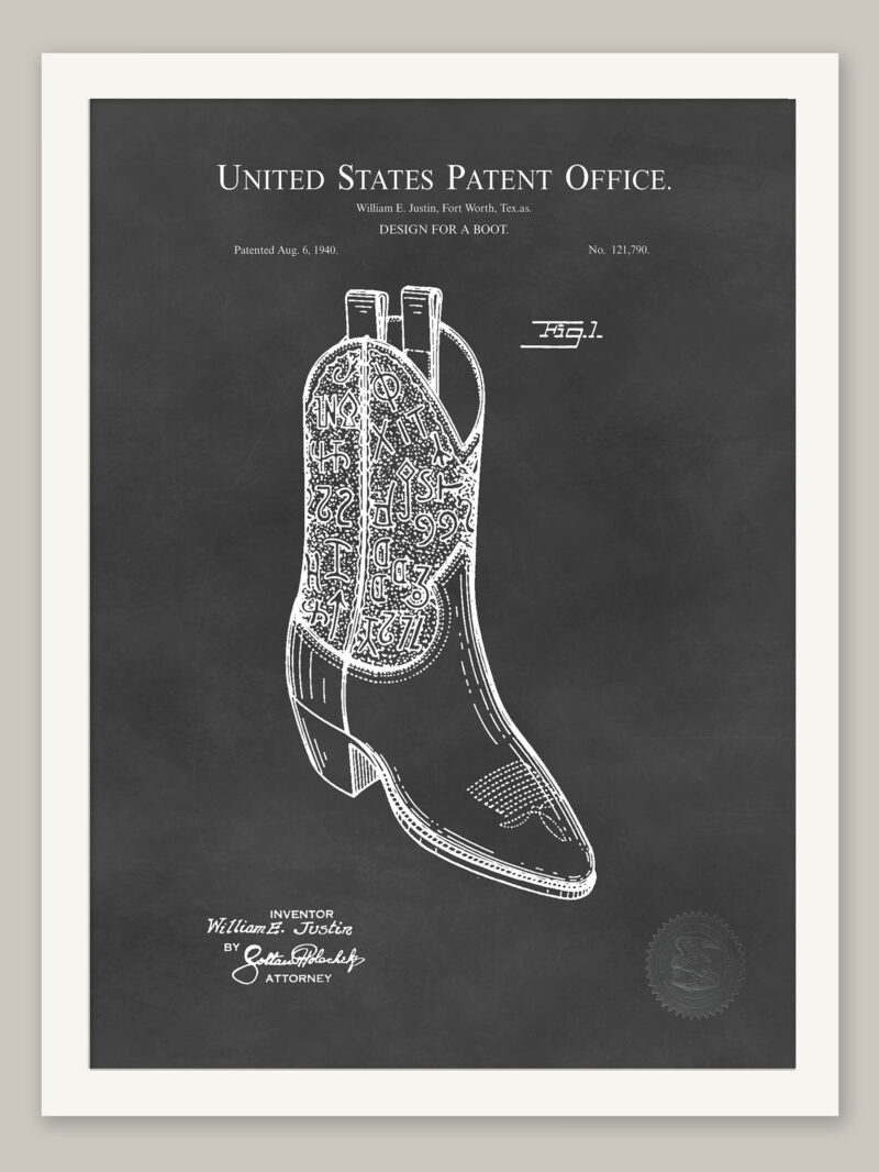 Cowboy Boot Print | 1940 Patent