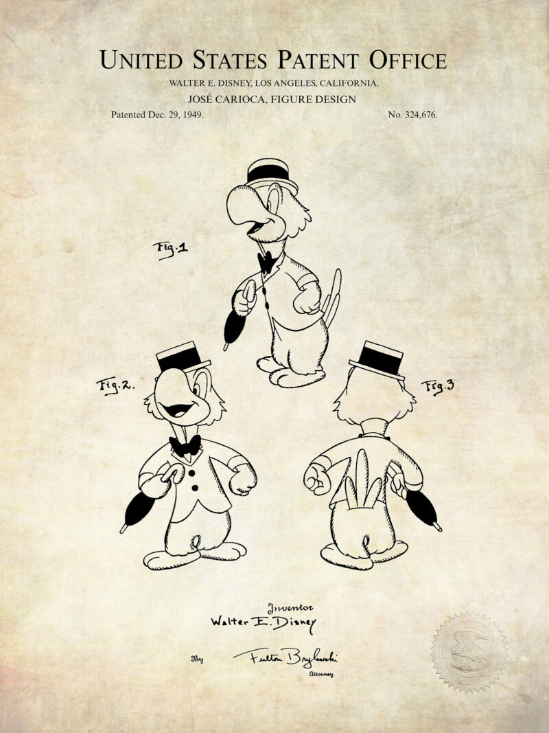 Jose Carioca Parrot | 1934 Disney Patent