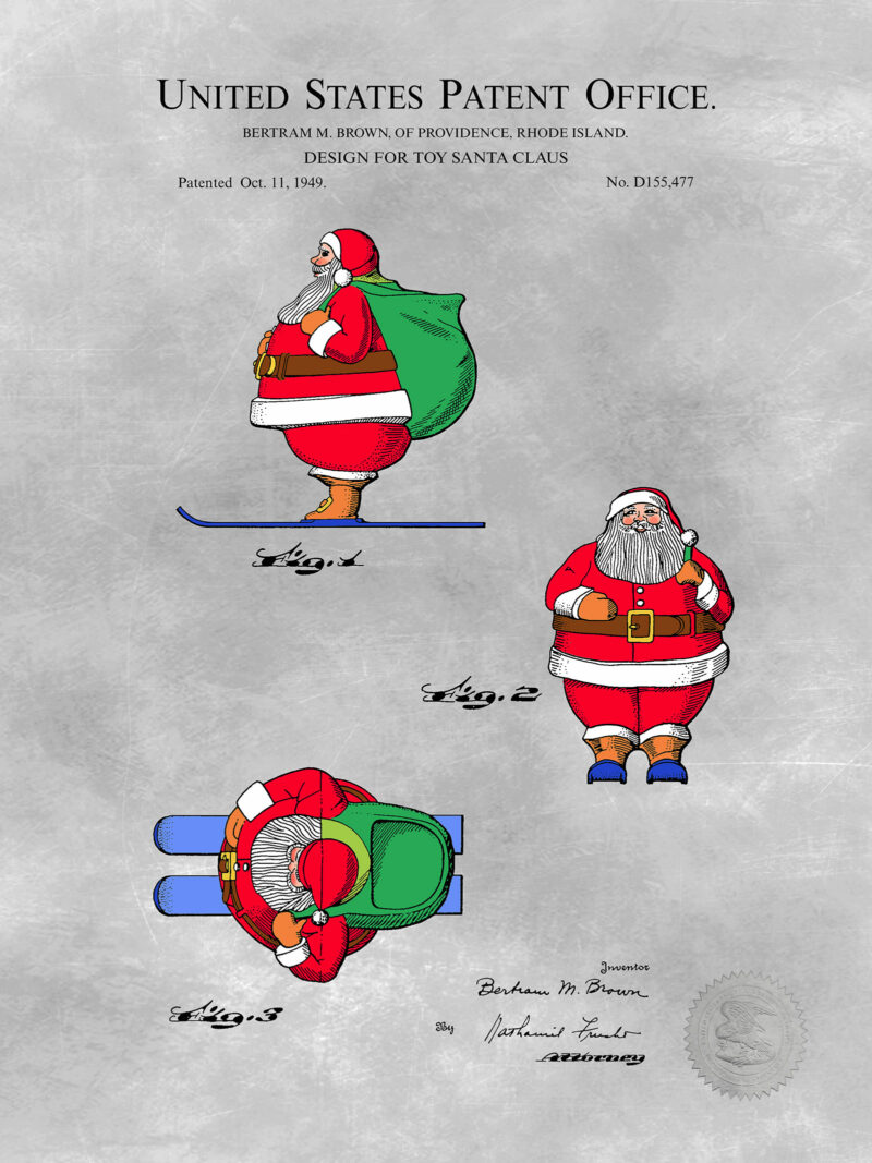 Santa Claus Toy | 1914 Patent Print