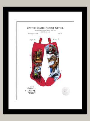 Christmas Stocking | 1889 Patent Print