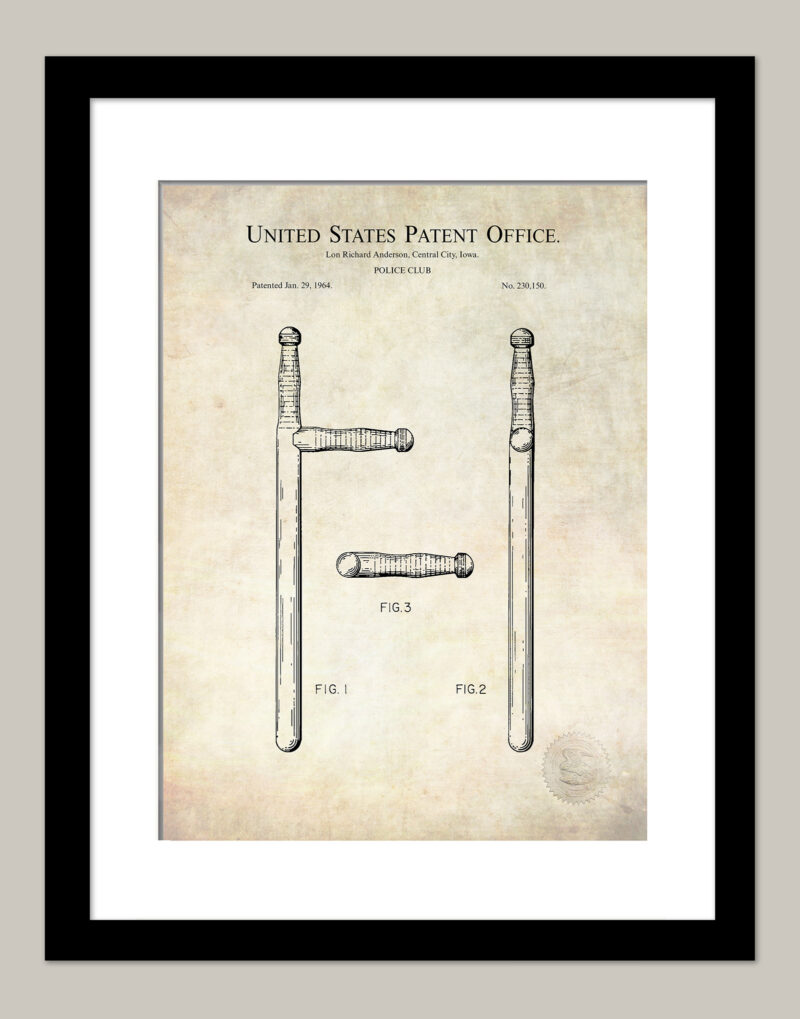 Police Club Print | 1974 Patent