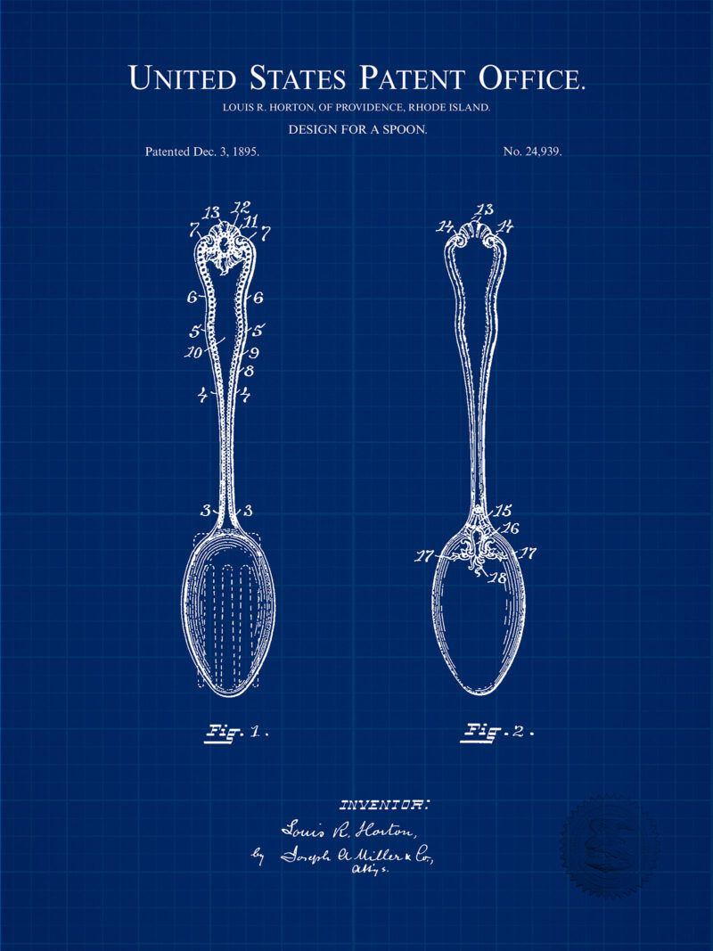 Spoon Design | 1895 Patent Print