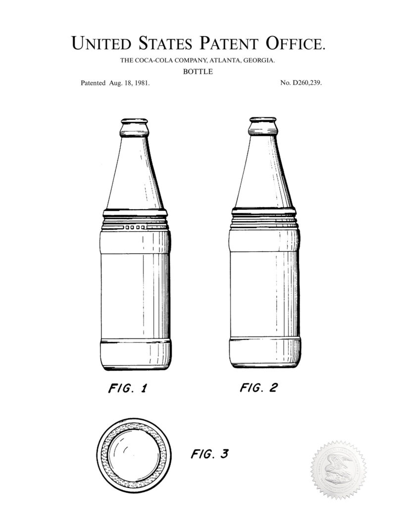 Coke Bottle Design | 1981 Patent Print